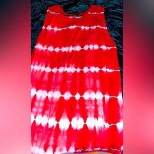 Red Tye-Dye Maxi Dress